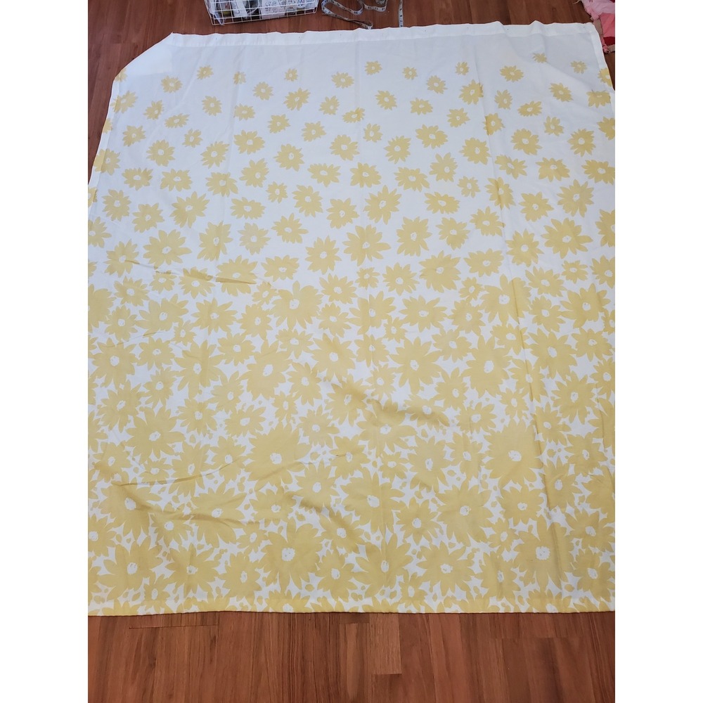 Kate Spade New York White Yellow Floral Cotton Shower Curtain 65x72 Whimsical
